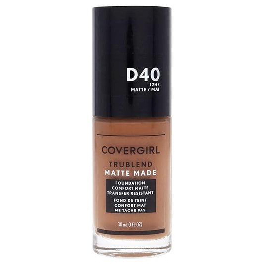 COVERGIRL Trublend Matte Made Liquid Foundation, D40 Deep Bronze, 1.01 Fl Oz, (Pack of 2)