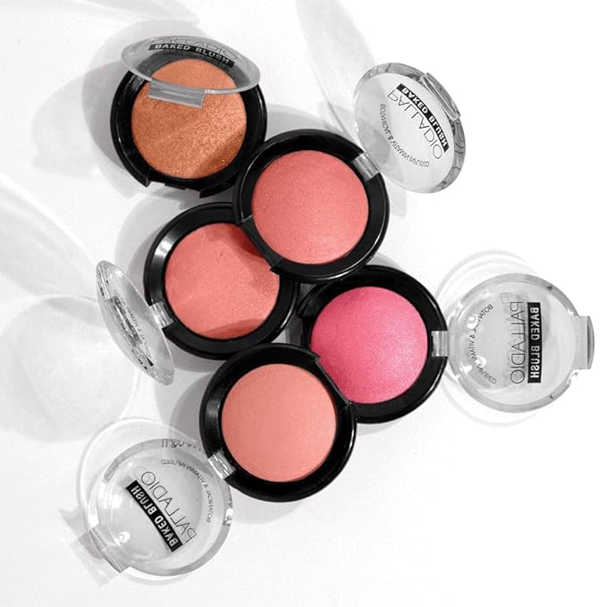 Palladio Baked Blush, Highly Pigmented Shimmery Formula, Easy to Blend and Highly Buildable, Apply Dry for a Natural Glow or Wet for a Dramatic Luminous Look, Long Lasting for All day Wear, Blushin