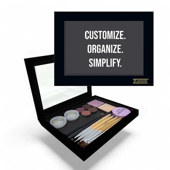 Extra Large Deep Black Empty Magnetic Makeup Palette with Clear Window