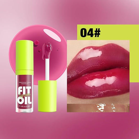 8 Colors Lip Plumping Gloss With Big Brush Head, Moisturizing Formula, Visibly Defines & Plumps Lips Repairing Lightening Lines Fresh Clear Smooth Care (# 04)
