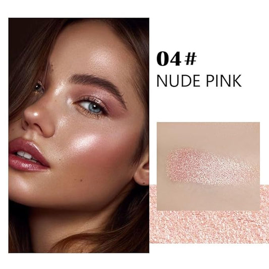 evpct Nude Pink Face Highlighter Makeup Shimmer Glitter Diamond Sparkly Highlighters Makeup Palette Powder for Face Body Cheek Skin iluminadores iluminador de jos maquillaje luminizers E04