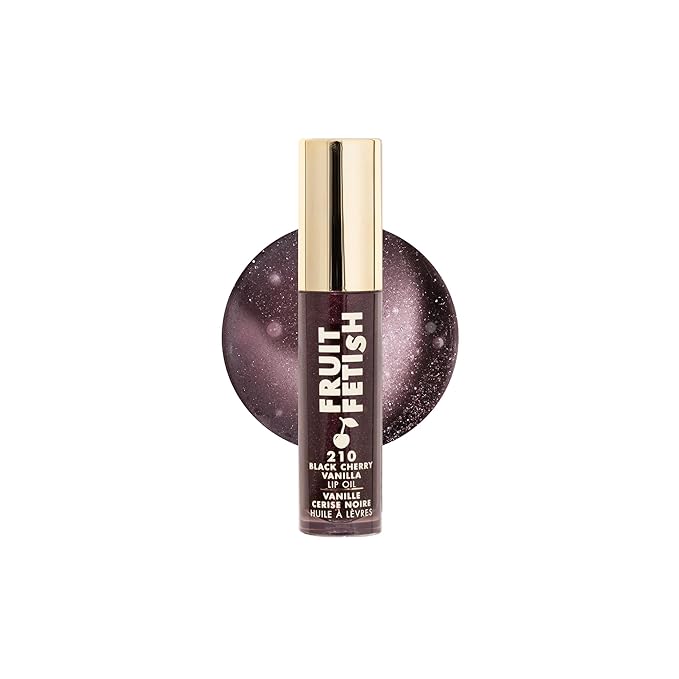 Milani Fruit Fetish Lip Oil with Vitamin E for Instant Hydration, Fruit Extract Infused Lip Treatment and Moisturizing Lip Gloss - Black Cherry Vanilla