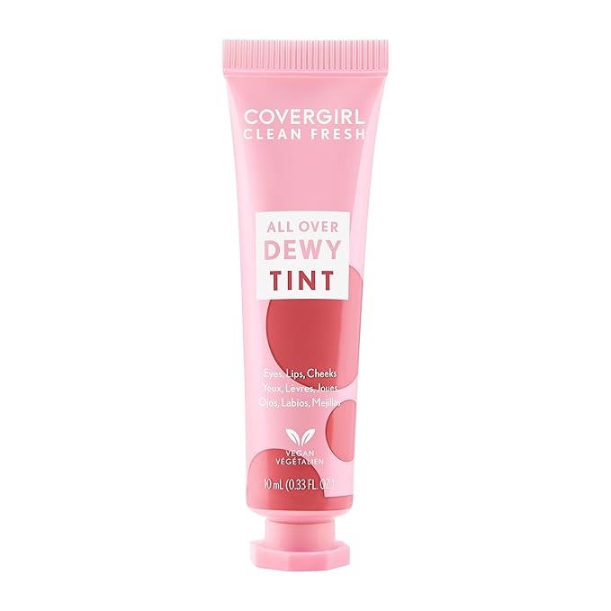 COVERGIRL Clean Fresh Dewy Tint 600 Fuchsia Passion, 3-in-1 Tint, Blendable Color For Eyes, Lips & Cheeks, 0.33 fl oz (Pack of 1)