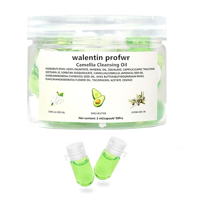 Cleansing Oil for Face, 30 Pcs Mini Moisturizing Camellia Seed Travel Size Deep Cleansing Oil, Portable Makeup Remover Oils, Gentle Cleaning Oils for All Skin Types