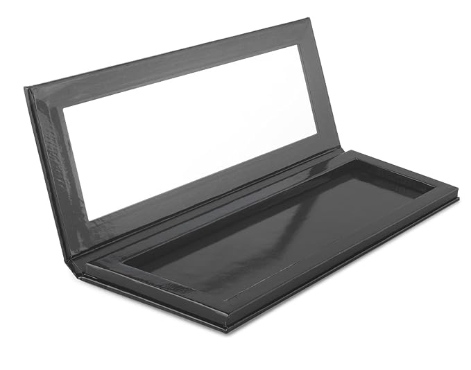 Empty Customizable Makeup Palette with Mirror and 10 Metal Stickers – Medium Size for Eyeshadows, Highlighters and Blushes