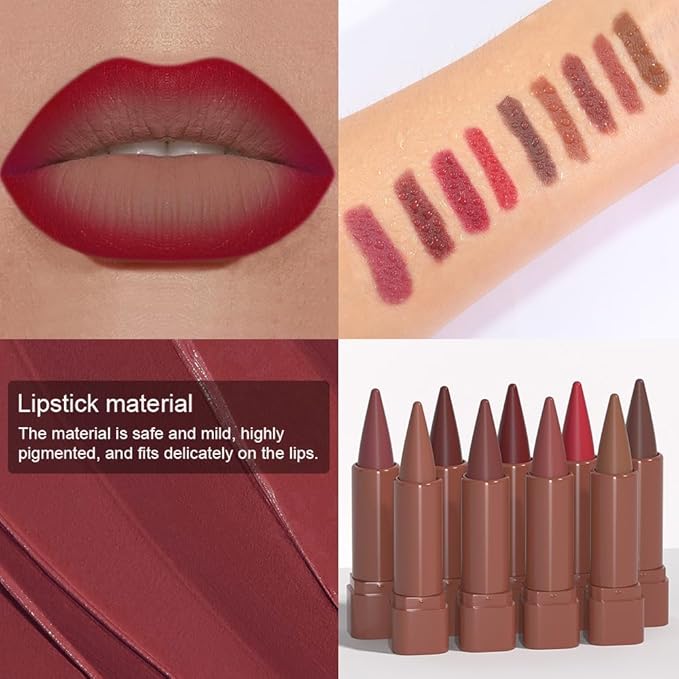 Sculpting Matte Lip Liner pencil,Gradient Matte Lipstick Crayon,Smooth Creamy Texture lip Pencil, Waterproof Smudge Proof Lipstick Pencil,Highly Pigmented Lip Makeup,Vegan Beauty.07#