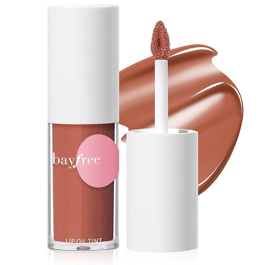 Tinted Hydrating Lip Oil, Korean Makeup Lip Gloss, High Shine, Pigmented Color, Soft Lightweight, Strong Moisturizing, Non-Sticky Lip Oil Tint for Dry Lips, for Healthy Lips All Day Long,Vegan