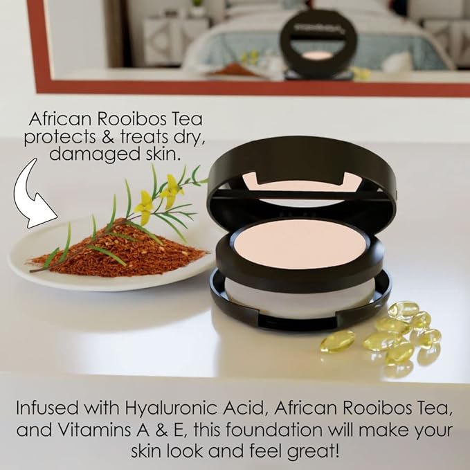 Bodyography Anti Aging Face Powder (Medium): Matte Oil-Free Salon Foundation Powder Makeup w/ Vitamin E, C & Antioxidants | Gluten-Free, Cruelty-Free, Paraben-Free