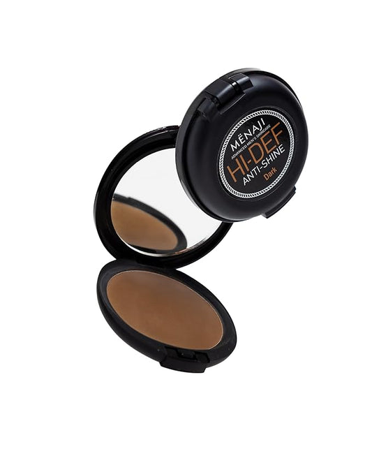 MËNAJI Anti-Shine Powder Dark and a Deluxe Kabuki Brush