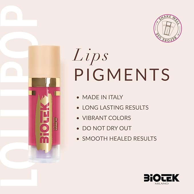 Biotek Lip Pigment for Permanent Makeup - Purple and Pink Color for Lip - Made in Italy - Lollipop 0,61 fl.oz.