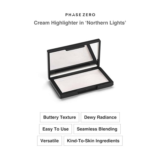 Phase Zero Makeup Cream Highlighter - "Northern Lights" - 4g / 0.141oz - For a Long Lasting, Natural, Radiant Glow