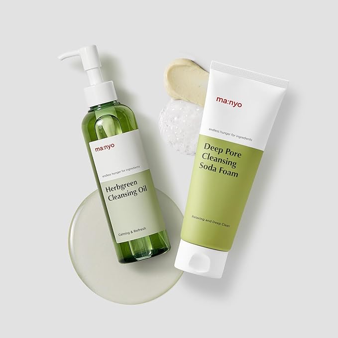 ma:nyo Herbgreen Cleansing Oil 6.7fl oz & Deep pore Soda Foam 5.0fl oz