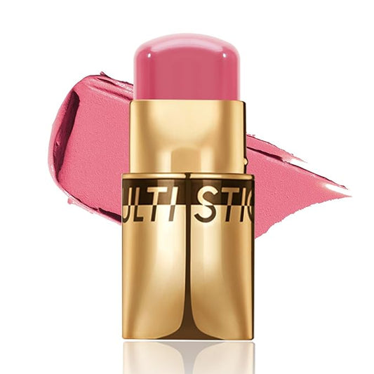 3 In 1 Cream Blush Stick, Multi-Use Blush Makeup Stick For Cheek Eye And Lip, Face Lightweight Moisturizing, Blend Natural