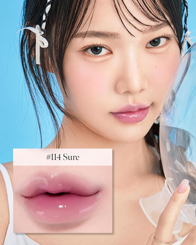 CORLAHAZE Glow Lock Jelly Tint 114 Sure 4g, Hydrating Jelly Glow Lip Stain, High-Shine, Long-Lasting Color Moisturizing Lip Enhancer with Rosehip Oil, Collectible Lock-Shaped Design, Korean Makeup