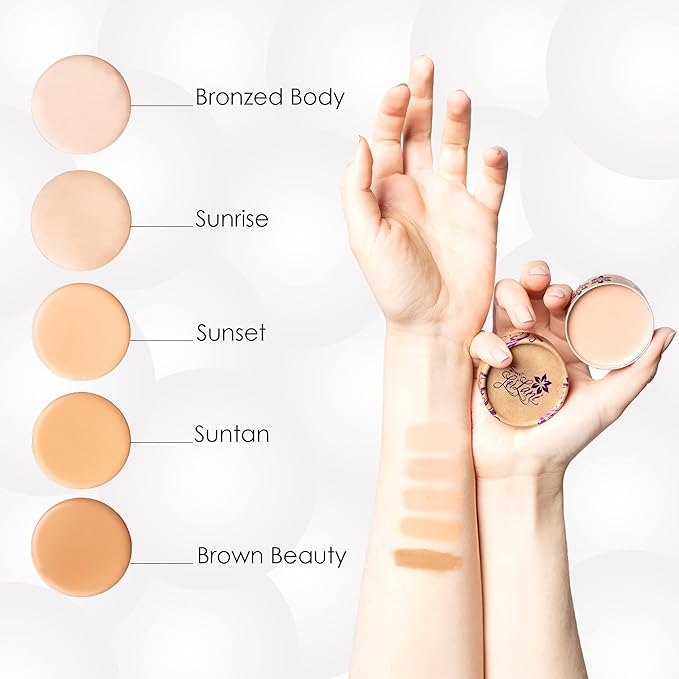 SWEET LEILANI-Foundation Full Coverage Concealer Makeup,Color Corrector Cream Foundation-No Parabens,Vegan Free and Cruelty Free-For All Skin Types | 0.60 OZ | Bronzed Bodies |