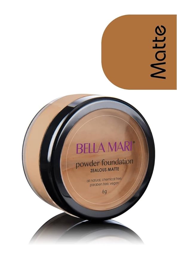 Bella Mari Natural Mineral Powder Foundation, Zealous (Warm); 0.2oz