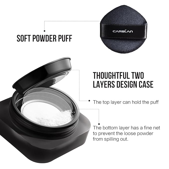 Soft Focus Loose Setting Powder, Waterproof, Matte, Oil Control, Shine Free, Talc-Free Face Powder Makeup, 24H Longwear Finishing Powder, N01 Natural for Medium & Tan