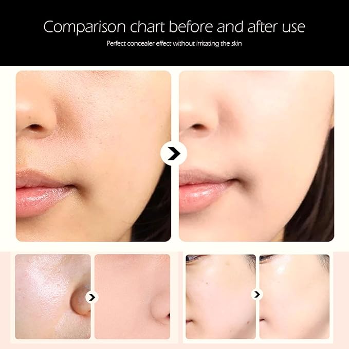 2 Pack Mushroom Head Air Cushion CC Cream BB Cream, Concealer Lasting Nude Makeup Moisturizing Brightening Pigment CC Liquid Foundation Ivory
