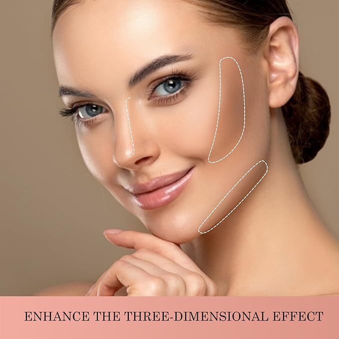 Boobeen 2 Packs Matte Finishing Pressed Powder Contour Palette, Waterproof and Oil-Control Face Contour Bronzer Powder, Non-Caking Natural and Long-Lasting Baked Setting Bronzer Makeup, 5 Colours