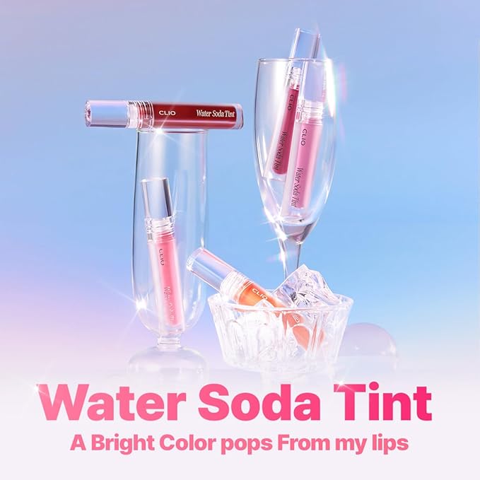 CLIO Water Soda Tint 5 Colors, Korean Lip Stain, High Moisturizing, Strong Hydrating Water Lip Oil, Gloss, Non Sticky Lip Stain, K-Beauty Lips (05 ICY MAUVE, One Size)