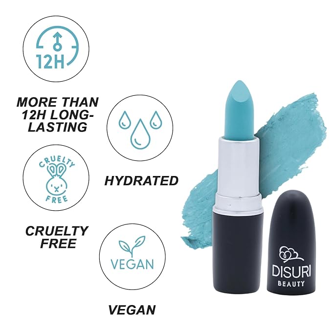 Matte Bullet Long Wear Lipstick - Vegan and Cruelty-Free - Smudge and Waterproof Matte Lipstick with Moisturizing Formula - All Day Comfort - (Aqua Bloom #21)