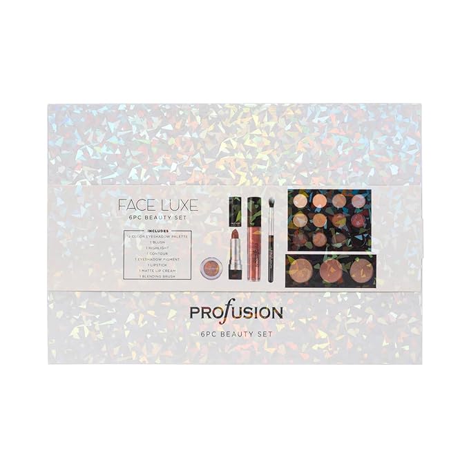 Profusion Cosmetics Face Luxe 6 PC Beauty Set for Show Stopping Looks, Elevate Your Beauty Routine with Glam Essentials Ultimate Makeup Gift Set, Luxurious Glamour for Beauty Enthusiasts