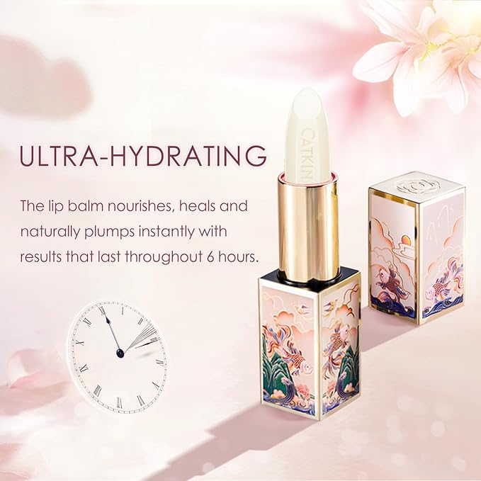 CATKIN Lip Balm Ultra Hydrating Colorless Lip Moistrurizer Chapstick with Vitamin E Nourishing For Cracked & Dry Lips Day & Night Lip Care Transparent 0.12 oz C02 Spearmint