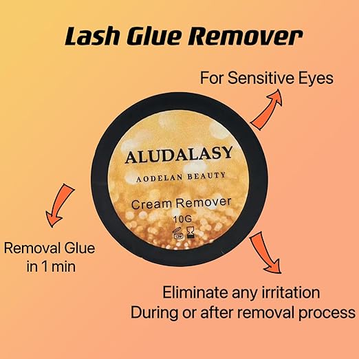 Cream Eyelash Extension Remover 10g Low Irritation for Sensitive Skin, Eyelash Glue Remover Removal Fast Dissolution Lash Tech Supplies for Professional and Salon Use Only (Peach)