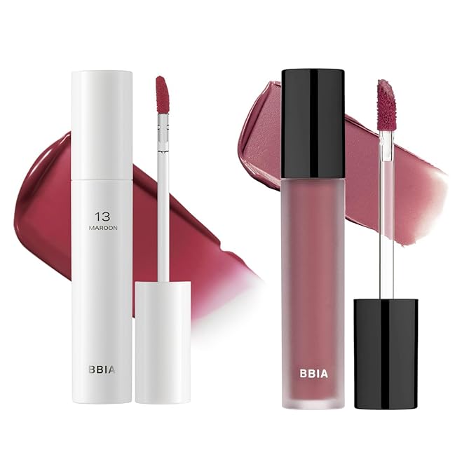 BBIA Glow Lip Tint (#13 MAROON) + Last Velvet Tint (V43 SO GOOD PLUM) Bundle SET