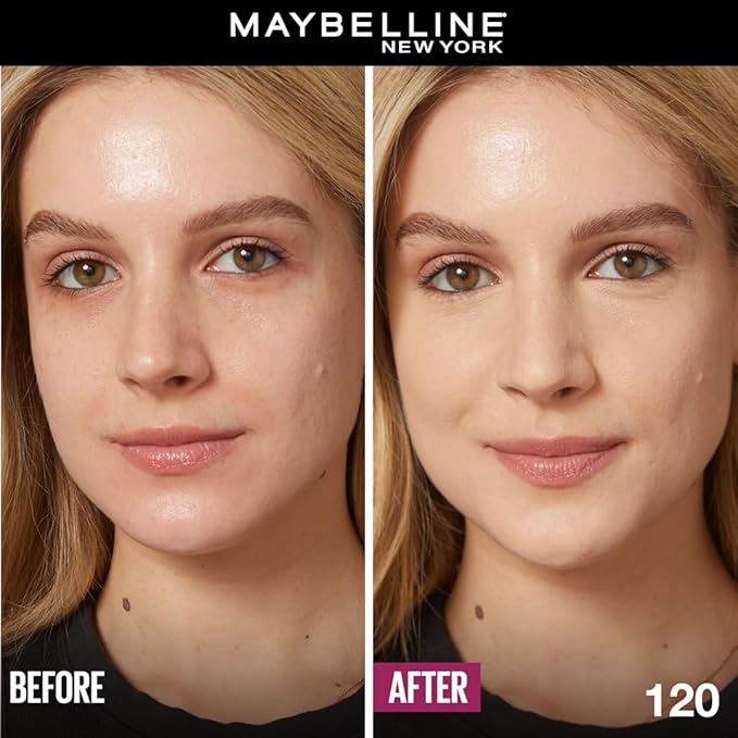 Maybelline Instant Age Rewind Eraser Dark Circles Treatment Multi-Use Concealer, 120, 1 Count (Packaging May Vary) & Fit Me Matte + Poreless Pressed Face Powder Makeup & Setting Powder, Creamy Beige