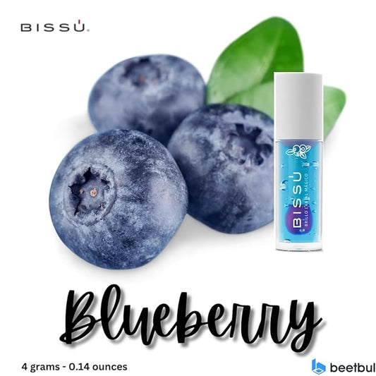 Bissú Magic Lip Gloss, 6 Fruity Scents, Moisturizing pH Reactive Gloss, with drop-shaped applicator and large size (01 Blueberry, 4 Grams)