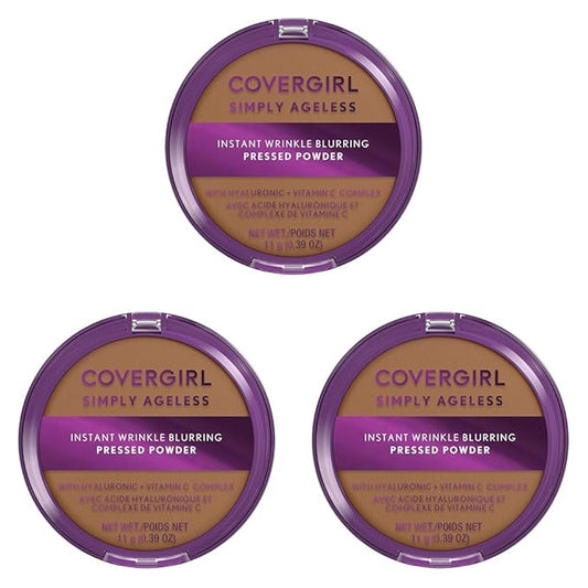 Covergirl Simply Ageless Instant Wrinkle Blurring Pressed Powder, Soft Sable, 0.39 Oz. (Pack of 3)