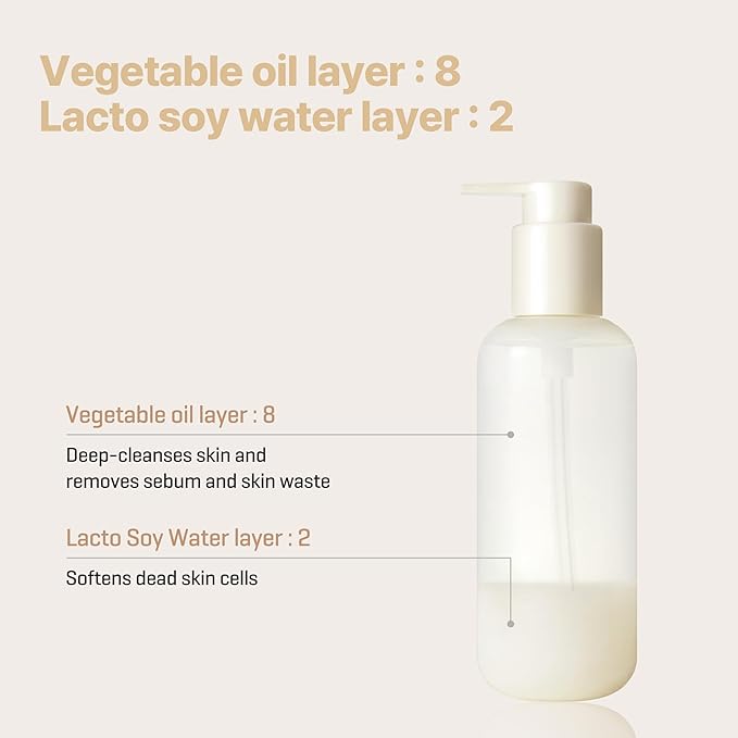 SOME BY MI Lacto Soy Sebum & Blackhead Cleansing Oil - 6.76Oz, 200ml - Daily Vegan Makeup-Removing Korean Oil Cleanser for All Skin Types - Deeply Cleanses Pore-Clogging Impurities - Korean Skin Care
