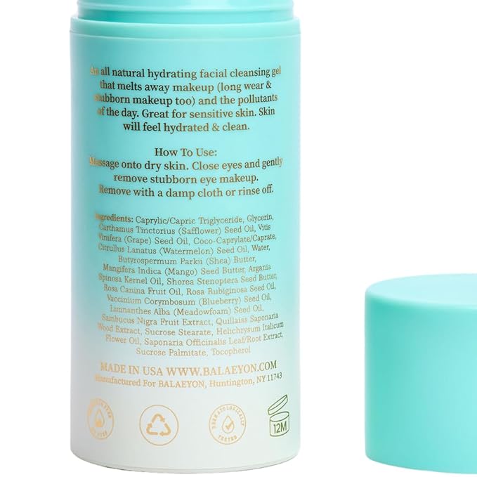 Dew Away Cleansing Gel Makeup Remover, Removes Waterproof Mascara, 3-In-1 Cleanser, Oil Based, Moisturizing, Great For Sensitive Skin, All Natural, TSA Friendly, 3.38 fl oz