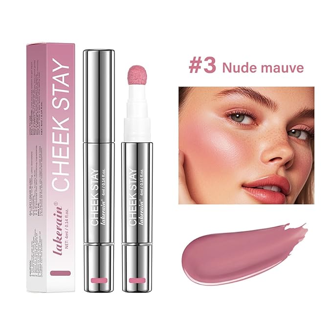 2pcs Liquid Blush for Cheeks, Buildable Liquid Blush Stick Set, Silky Smooth Creamy Formula, High Pigment, Lightweight Blush Rouge Stick