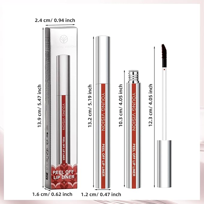 3 Colors Peel Off Lip Liner, Long-Lasting Peel Off Lip Tint for Women Girls, Waterproof Matte Lip Gloss, Non-Stick Cup Tattoo Magic Color Tint, Highly Pigmented Peel Off Lip Liner Stain Makeup