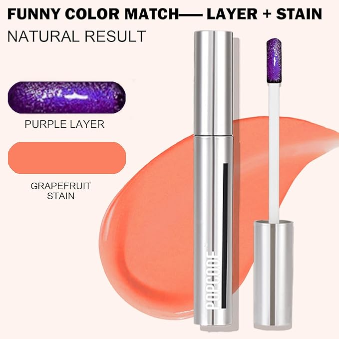 Peel Off Lip Stain - Long Lasting, Transfer Proof and Waterproof Tattoo Lip Tint, Matte Finish Lip Stain Peel Off, Infused with Vitamin E & Algin & Hydroxyacetophenone, #006 Grapefruit