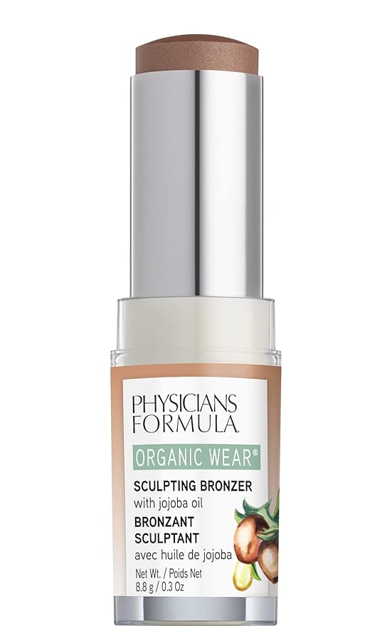 Physicians Formula Organic Wear All Natural Sculpting Face Bronzer Makeup Stick Mocha, Dermatologist Approved, 2- Mocha
