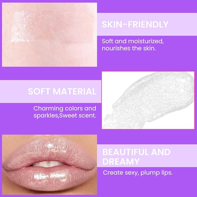 Glitter Liquid Lip Gloss,Nude Shimmer Lipstick, Waterproof Shimmer Lip Stain Lip Glaze, High Shine Long Lasting Shiny Lip Color Makeup 01#