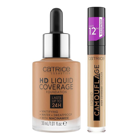 Catrice | HD Foundation 80 & Liquid Camouflage Concealer 60 Bundle | Full Coverage Makeup | Vegan & Cruelty Free