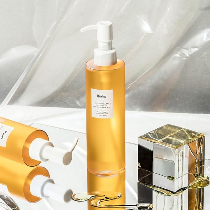 Huxley Secret of Sahara Cleansing Oil Deep Clean Deep Moist 6.76 fl oz | Korean Cleansing Oil Makeup Remover | All Skin Types