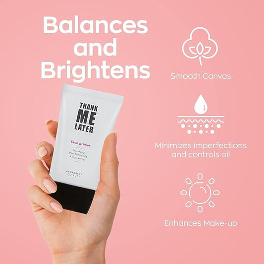 Elizabeth Mott - Thank Me Later Eye Primer (10 g) & Elizabeth Mott - Thank Me Later Face Primer (30g) a Long-lasting Makeup Gripping Formula & Elizabeth Mott Thank Me Later Setting Spray (95ml)