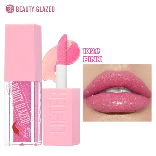 Beauty Glazed Hot & Spicy Rich Lip Gloss & Plumping Lip Oil with Chili Extract – Ultra‐Hydrating, Long‐Lasting Gloss & Sensual Plump Formula for Bold, Moisturized Lips (102# PINK, 1)