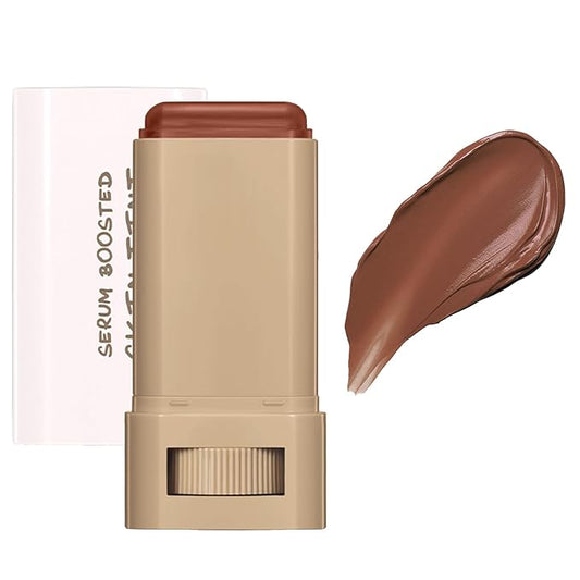 Foundation Stick Beauty Balm Serum Boosted Skin Tint,Skin Tint Foundation,Solid Tinted Moisturizing Serum Balm,Long-Lasting Moisturizing Flawless Face Makeup for Women (#02,18 g)