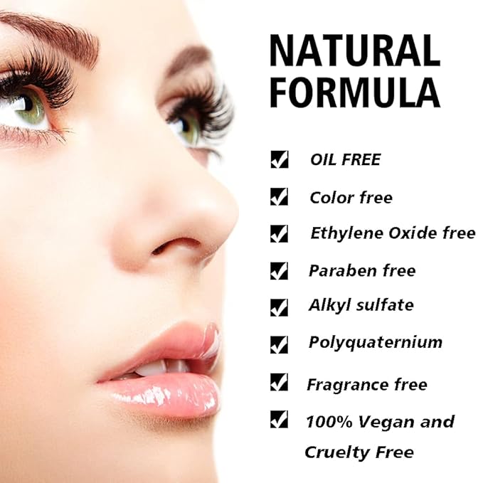 Eyelash Extension Shampoo 50 ml + Brush - Eyelid Foaming Cleanser - Sensitive Paraben & Sulfate Free - Eyelash Wash and Lash Bath for Extensions - Salon Use and Home Care