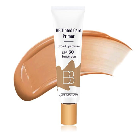 BB Blur Tinted Moisturizer Broad Spectrum SPF 30, BB Cream Tinted Moisturizer Waterproof Concealer, BB Tinted Care Primer Foundation,Full Coverage Light-Medium Skin Color-Hydrates-Smooths Your Skin