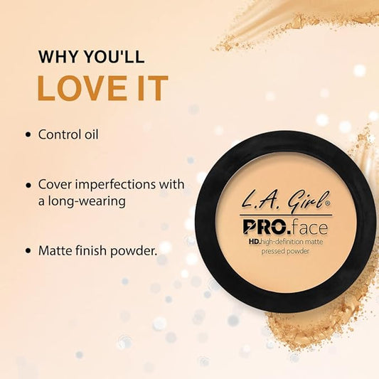 L.A. Girl Pro.Face Matte Pressed Powder, Creamy Natural GPP604