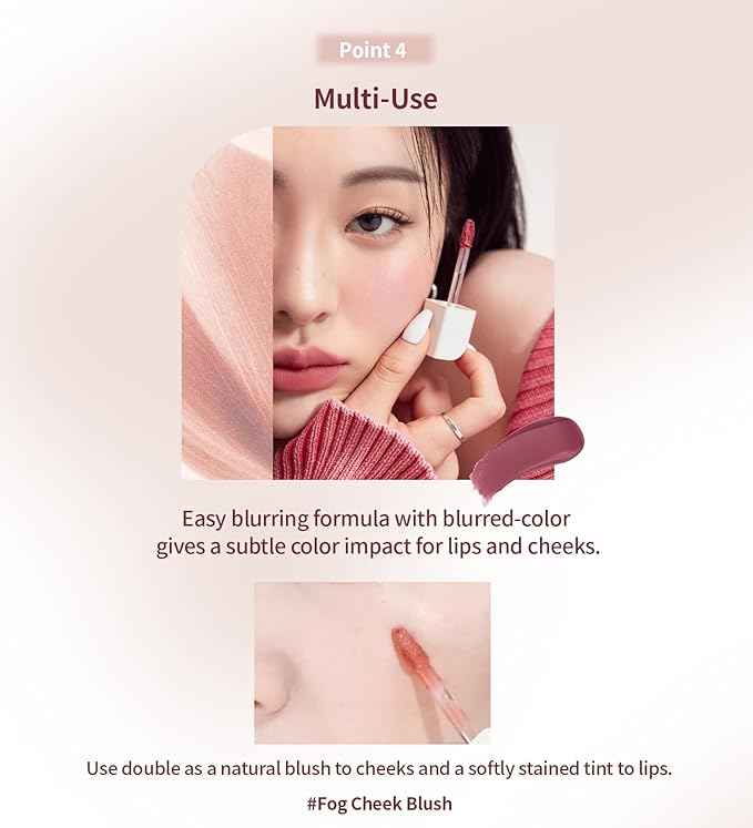 Heart Percent Dote On Mood Blurry Fog Tint, Velvety Matte Soft & Fuzzy Creamy Lightweight Vegan Lip Stains with Personal Color Analysis, #01. Mellow Peach
