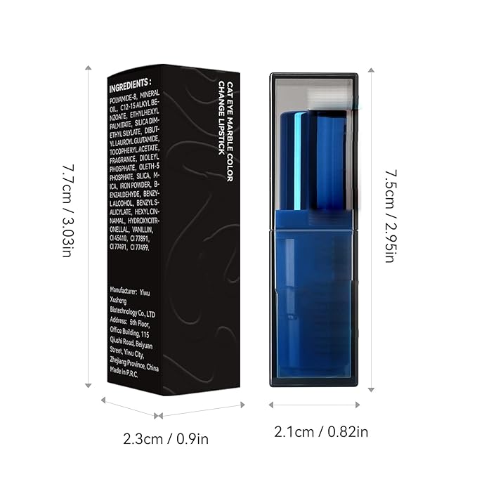 Color Changing Lipstick, Labial Cambia De Color De Cat's Eye PH-changing Lip, Tinted Lip Balm, Long Lasting 24 Hours Moisturizing Glossy Shine Lip Gloss for Women, 01# EUPHORIA