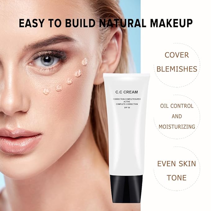 CC Cream with SPF 50, Complete Correction Super Active for Older Women, 30ml (Ivory, 2Pcs)